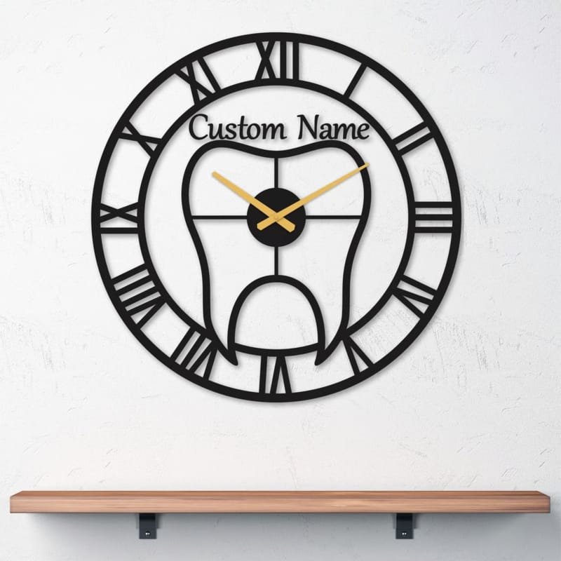Laser Cut Personalized Dentist Metal Wall Clock