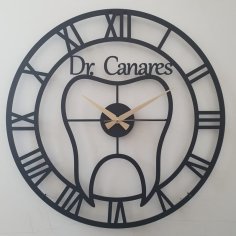 Laser Cut Personalized Dentist Metal Wall Clock