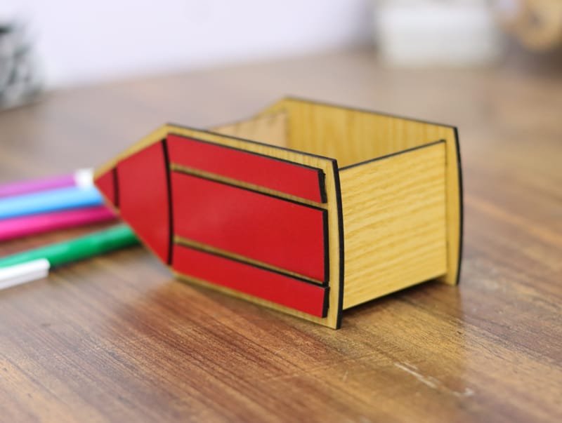 Laser Cut Pencil Shape Kids Pen Holder