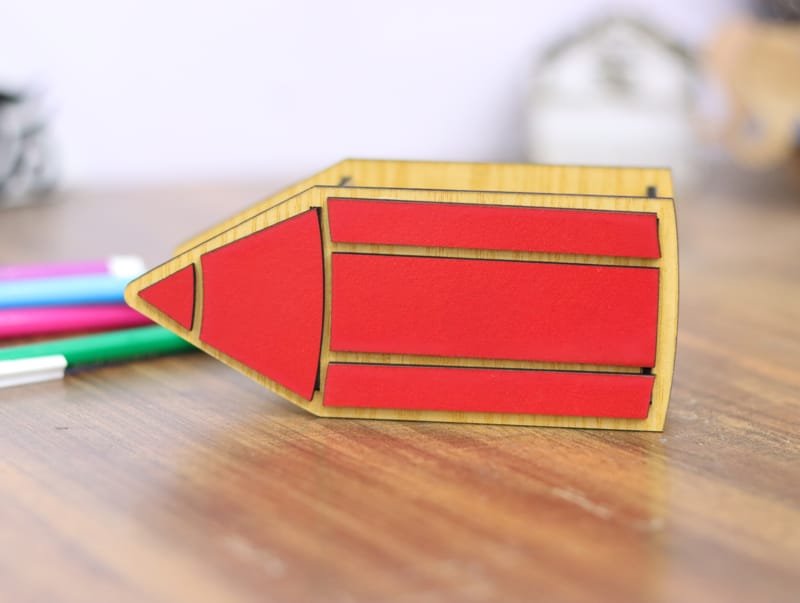 Laser Cut Pencil Shape Kids Pen Holder